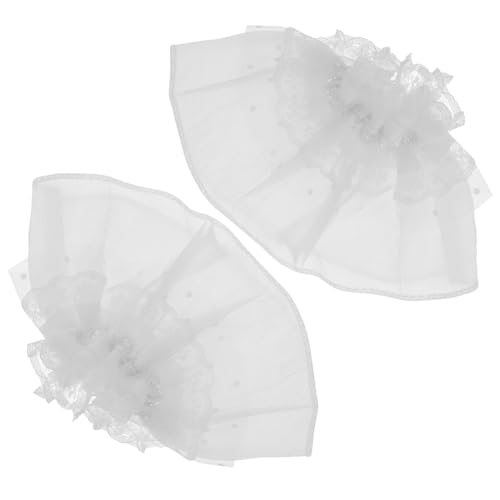 DEARMAMY 2stücke Weiße Handgelenkmanschetten Braut-handgelenkmanschetten Spitzen-handgelenkmanschetten Elastische Handgelenkmanschetten Abnehmbare Ärmel Für Frauen von DEARMAMY