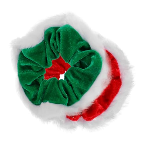 DEARMAMY 2st Weihnachts-haargummi Aus Goldenem Samt Pferdeschwanzhalter Für Mädchen Neon-accessoires Haargummis Aus Samt Für Damen Grüne Haargummis, Großpackung Goldener Samt von DEARMAMY