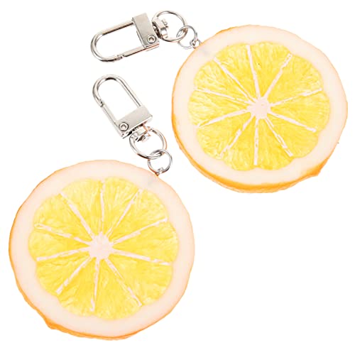 DEARMAMY 2stücke Zitronen Schlüsselanhänger Dekorative Hängeornamente Für Taschen Und Schlüssel Stilvolle Fruchtform Accessoire Für Erwachsene Langlebig Und Bequem Der Nutzung von DEARMAMY