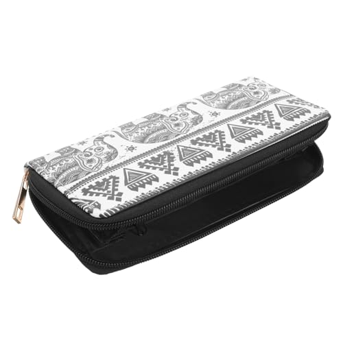 DEARMAMY 2stücke Damen Pu Leder Geldbörse Mit Elefanten- Lange Clutch Für Reisen Kartenfächer Fächer Reißverschluss Perfektes Für Jeden Anlass von DEARMAMY