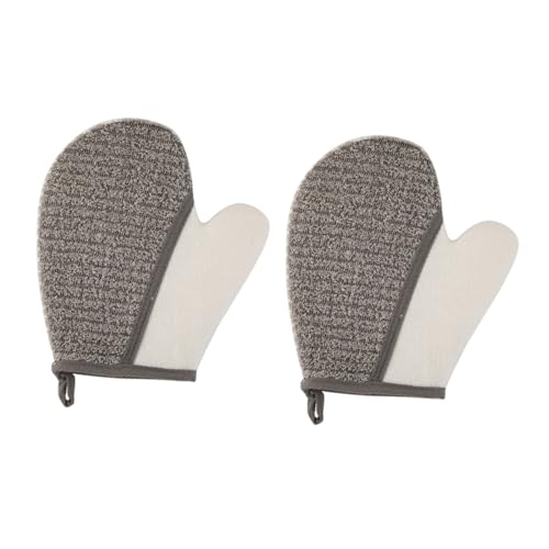 DEARMAMY 2stücke Dusch Peeling Handschuh Aus Flachs Für Körperbadehandschuhe Peeling-badehandschuhe Schrubb-badetücher Körperwaschschwämme Leicht Zu Reinigen Für Reisen von DEARMAMY