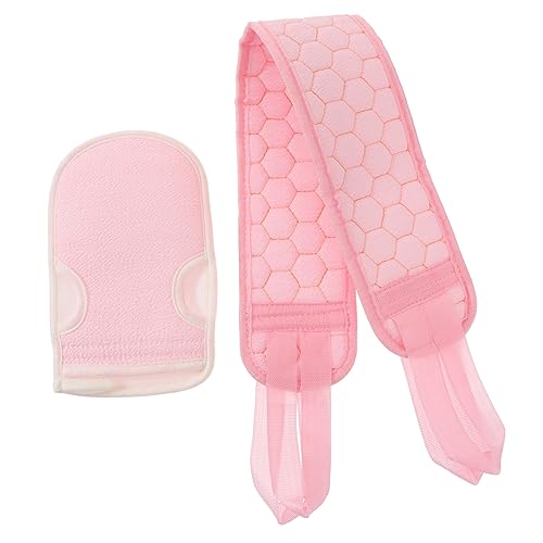 DEARMAMY 2stücke Dusche Rückenschrubber Peeling-gurt Bademassagebürste Badezimmerzubehör Badetuch Duschhandschuhe Hautfreundliches Material Praktisches Design Weich Und Entspannend von DEARMAMY