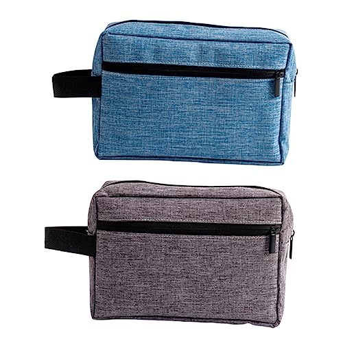 DEARMAMY 2stücke Einfache Kosmetiktasche Aus Stoffmaterial Tragbar Und Kosmetiktasche Für Frauen Mit Reißverschluss Geeignet Für Reisen Und Aufbewahrung Von Kosmetika Und von DEARMAMY