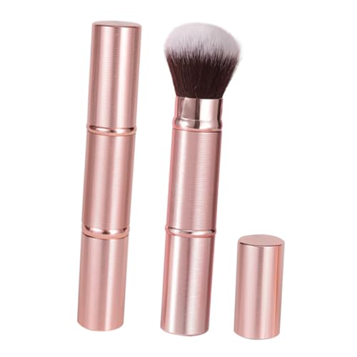 DEARMAMY 2stücke Einziehbarer Make-up-pinsel Mit Kappe Tragbarer Foundation-rougepinsel Doppelseitiger Beauty-tool-pinsel Für Lidschatten Und Gesicht Loser Puderpinsel von DEARMAMY
