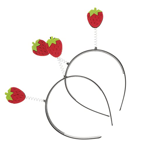 DEARMAMY 2stücke Erdbeer-stirnband Für Junge Mädchen Obst-haarreif Mit Erdbeer-dekor Langlebiges Und Stylisches Haaraccessoire Für Feste Karneval Und Partys von DEARMAMY