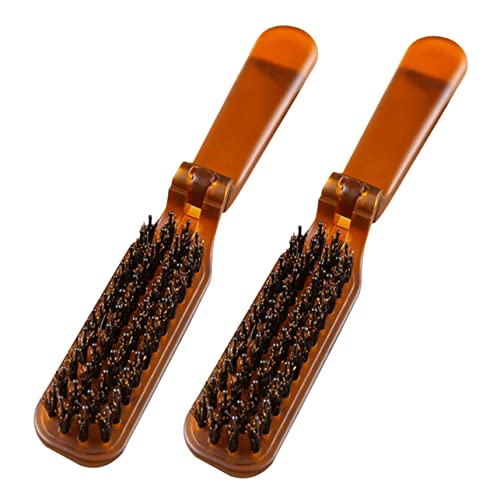DEARMAMY 2stücke Faltbarer Kamm Für Reisen Tragbare Haarbürste Für Männer Und Frauen Für Glattes Und Lockiges Haar Praktischer Taschenformat Haarstyling Kamm von DEARMAMY