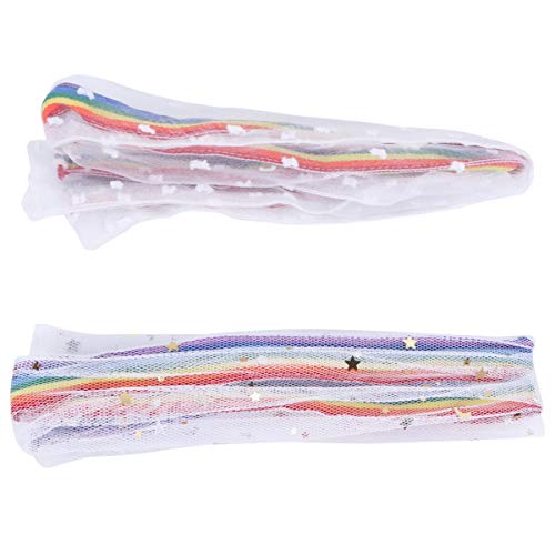 DEARMAMY 2stücke Fashion Rainbow Color Haarband Und Multifunktionales Tuch Für Damen Mit Buntem Design Sternen-mond -punkte Vielseitig Als Schal Kopfbedeckung Oder Accessoire Für von DEARMAMY