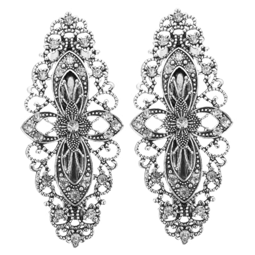 DEARMAMY 2stücke Flower Hair Clips Mit Strasssteinen Metall Haarspangen Mit Blumenmuster Haarschmuck Für Damen Retro Haar Styling Werkzeuge Für Anlässe von DEARMAMY