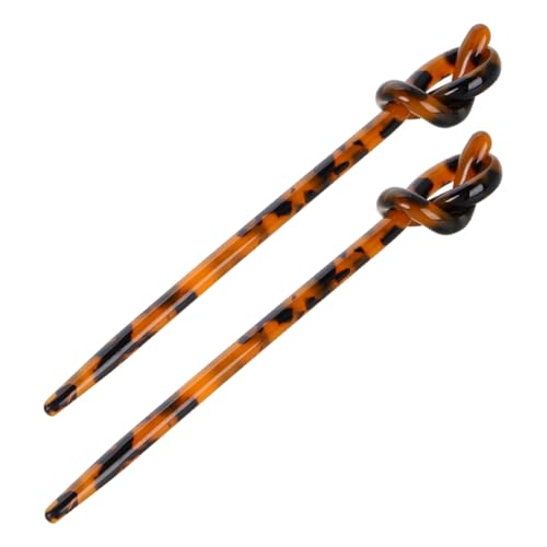 DEARMAMY 2stücke Haarstäbchen Mit Retro-leopard-muster Chinesische Haarnadeln Für Frauen Langlebige Haarnadeln Zum Stylen Von Brötchen Und Langem Haar von DEARMAMY