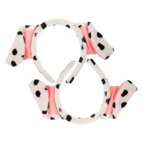 DEARMAMY 2stücke Hundeohren Stirnband Waschbar Cosplay-kopfbedeckung Tierkopfschmuck Partykostümzubehör Langer Haarreifen Aus Plüsch Pelziger Haarreifen Mit Tierohren Stirnband Für von DEARMAMY