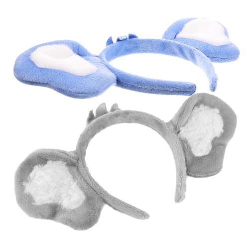 DEARMAMY 2stücke Koala-ohr-stirnbänder Flauschig Für Erwachsene Tier-stirnband Süße Haarbänder Party Zubehör Stoff Stirnbänder Urlaubs Verkleidung Kostüm Haarbänder von DEARMAMY
