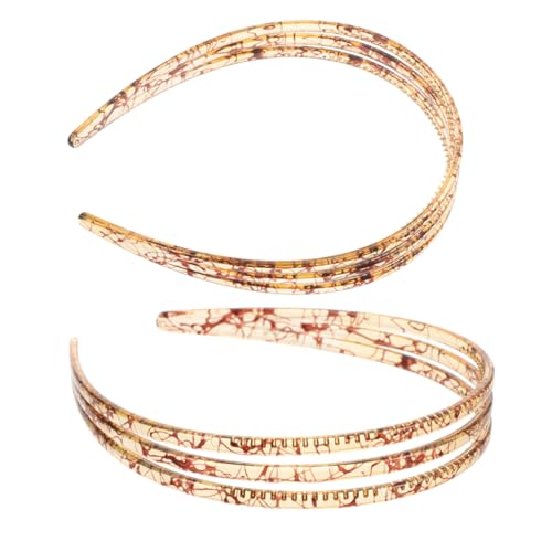 DEARMAMY 2stücke Kunststoff-stirnbänder Mit Zähnen Für Frauen Rutschfestes Dreilagiges Design Zum Gesichtwaschen Und Schminken Zu Hause Spa Und Workoutgebrauch von DEARMAMY