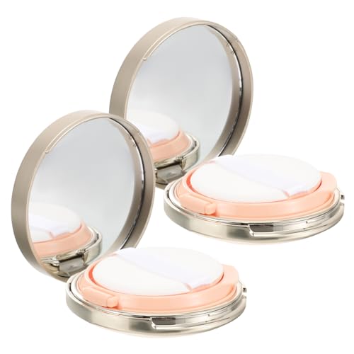 DEARMAMY 2stücke Leere Kissen-foundation-box Tragbarer Puderbehälter Mit Spiegel Für Lose Puder Reiseverpackung Und Kosmetik Kompakte Make-up-dose Aus Robustem Material von DEARMAMY