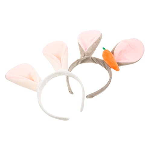 DEARMAMY 2stücke Niedliche Hasenohren Haarreifen Verstellbare Kaninchen-ohr Stirnbänder Für Kostümpartys Cosplay Festlichkeiten Für Erwachsene von DEARMAMY
