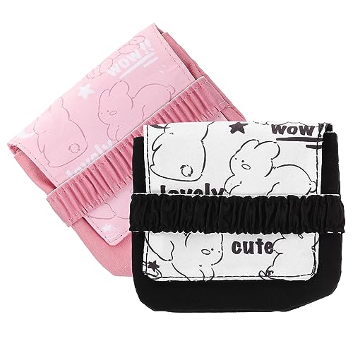 DEARMAMY 2stücke Pack Damen Periode Tasche Sanitär Tasche Fleece Periode Behälter Kompakt Reisen Pads Lagerung von DEARMAMY