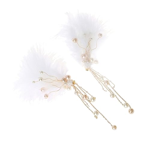 DEARMAMY 2stücke Pack Legierung Federhaarnadeln Für Mädchen Fee Haar Clips Mit Quaste Haarschmuck Haar Ornament Vintage Cosplay Accessoires von DEARMAMY