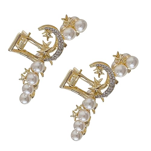 DEARMAMY 2stücke Perlen Haarklammern Geometrisches Design Haarspangen Für Mädchen Und Damen Modische Haaraccessoires Für Täglichen Gebrauch von DEARMAMY