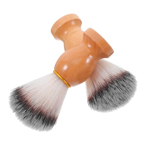 DEARMAMY 2stücke Rasierpinsel Mit Weichen Borsten Für Nassrasur Bartbürste Mit Ergonomischem Griff Zur Sanften Bartreinigung Und Gesichtsmassage Robustes Design Für Herren von DEARMAMY