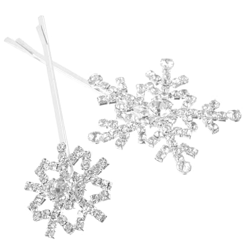 DEARMAMY 2stücke Schneeflockenform Clip in Haarnadeln Für Hochzeiten Dekorative Haarspangen Mit Strasssteinen Glitzernde Haarspangen Für Damen Kleine Seitliche Als Haarschmuck von DEARMAMY