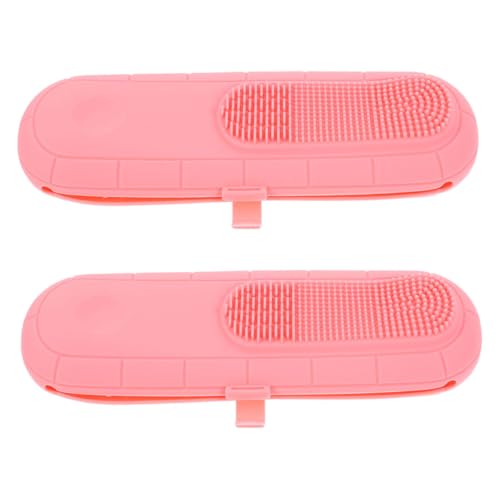 DEARMAMY 2stücke Silikon Make-up-Pinsel-Halter Mit Reinigungskamm Kompakter Organizer Für Pinsel Tragbar in Handtasche Oder Reisetasche Praktische Aufbewahrungslösung Für von DEARMAMY