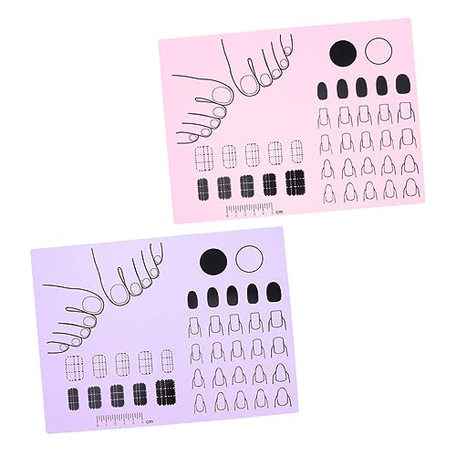 DEARMAMY 2stücke Silikon Nagelfärbung Matte Maniküre Kissen Für Praxis Salon Lieferungen Übungsmatte Wasserfest von DEARMAMY