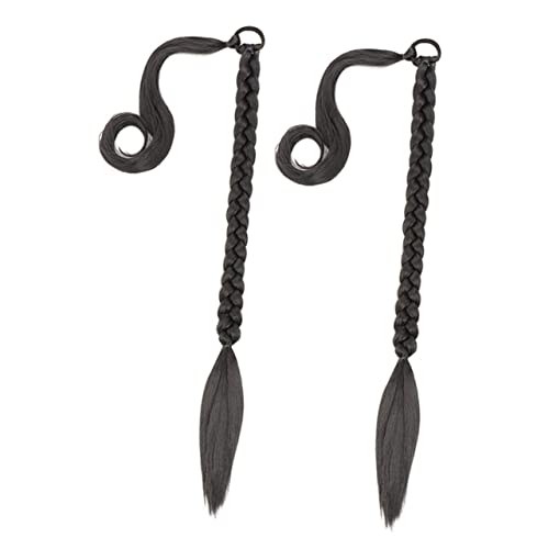 DEARMAMY 2stücke Synthetische Geflochtene Pferdeschwanzverlängerung Aus Hochtemperaturseide Für Frauen Und Mädchen Zum Volumen Und Styling Hinzufügen von DEARMAMY