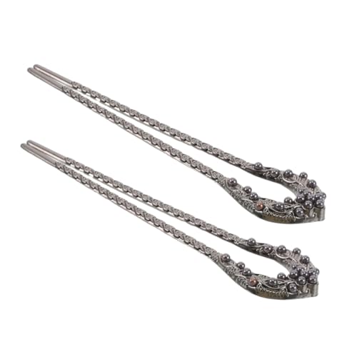 DEARMAMY 2stücke U-förmige Haarnadeln Aus Legierung Mit Simulationsperlen Chinesischer Stil Haarschmuck Für Frauen Hochsteckfrisur Retro-design Langlebig Und Stabil von DEARMAMY