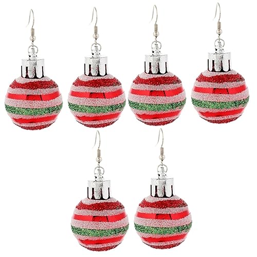 DEARMAMY 3 Paare Glitzernde Weihnachtskugel Ohrringe mit Pailletten Ohrhänger Schmuck für Damen Festliche Weihnachtsdeko Langlebiges Material Perfektes für Familie und Freunde von DEARMAMY