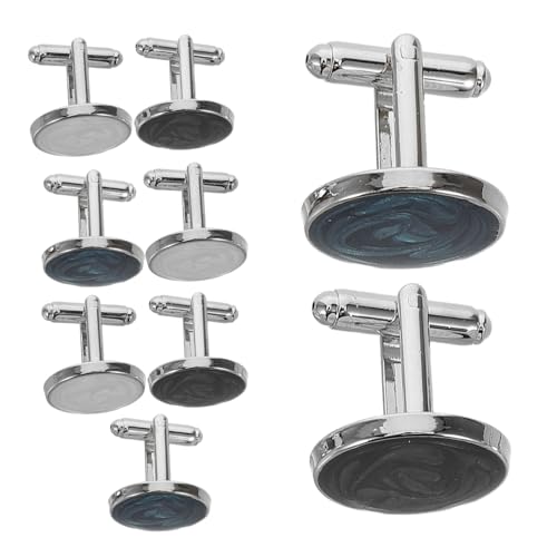 DEARMAMY 3paare Manschettenknöpfe Für Herren Aus Umschlagmanschettenknöpfe Für Smokinghemden Und Business-kleidung Runde Knöpfe Mit Glänzendem Finish von DEARMAMY