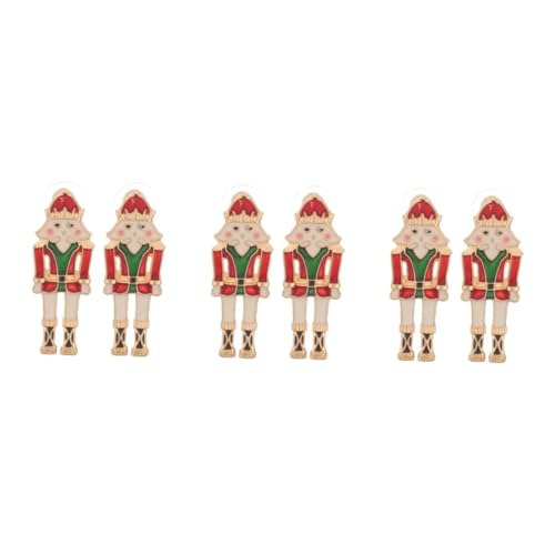 DEARMAMY 3 Paare Leichte Nutcracker Soldaten Ohrringe Damen Ohrhänger Weihnachten Schmuck Party Festival Ohrschmuck für Frauen von DEARMAMY