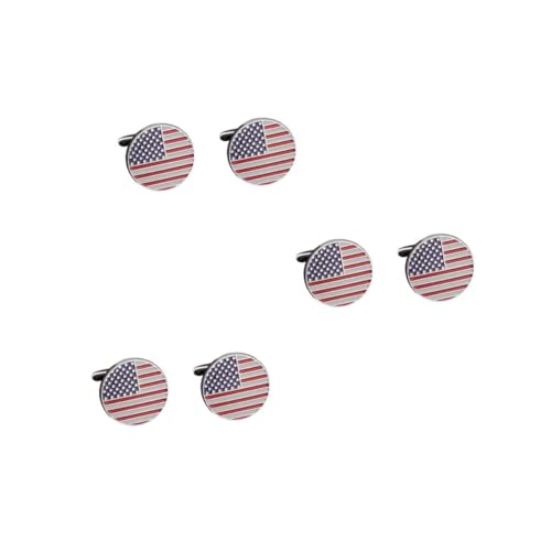 DEARMAMY 3 Paare Manschettenknöpfe Für Hemden Manschettenknöpfe Mit Flagge Manschettenknöpfe Mit Hemddekor Manschettenknöpfe Mit Amerikanischer Flagge DEARMAMY 3 Paare Manschettenknöpfe Für Hemden Manschettenknöpfe Mit Flagge Manschettenknöpfe Mit Hemddekor Manschettenknöpfe Mit Amerikanischer Flagge von DEARMAMY