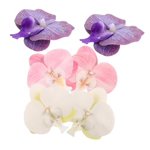 DEARMAMY 3 Paare Orchideen Blüten Schuhclips Flipflop Schmuck Abnehmbar Vielseitig Tragbar Damen Sandalen Dekoration Urlaub Strand Zubehör von DEARMAMY