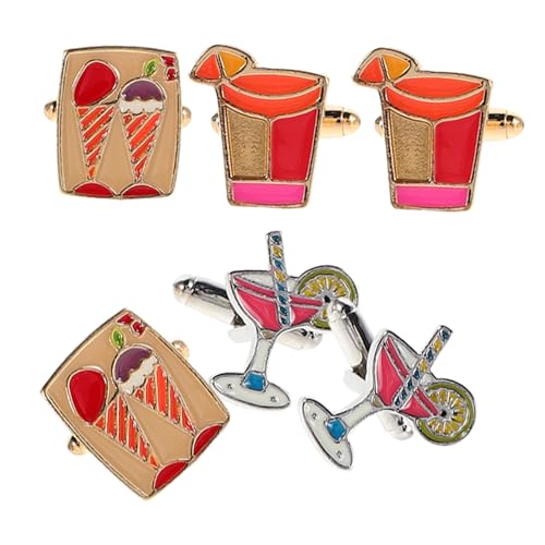 DEARMAMY 3 Paare Stilvolle Manschettenknöpfe für Damen und Herren Einzigartige Accessoires für Partys und Freizeitoutfits von DEARMAMY