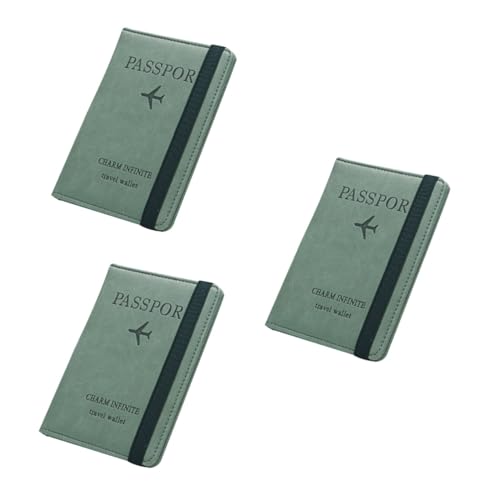 DEARMAMY 3stücke RFID Wallet Aus Pu-Leder Multifunktionale Geldbörse Für Frauen Grün Für Reisepass Ausweise Und Fotos Für Reisen Und Büro Kompakt Und Praktisch von DEARMAMY