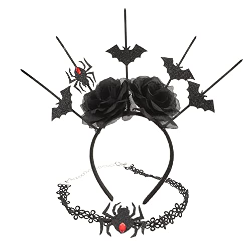 DEARMAMY 3sätze Gothic Halskette Und Kopfband Set Spinnen Für Halloween Und Cosplay Accessoires Für Damen Für Kostümpartys Und Besondere Anlässe von DEARMAMY