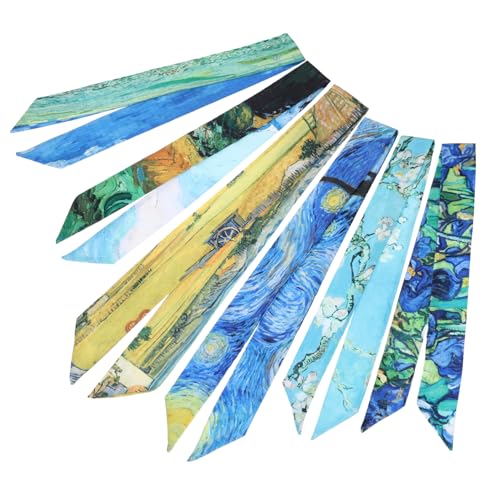 DEARMAMY 3 Sätze Seidentuch Silk Turban Haarband Haarreife Necklace Haarbänder Wickeln Kopftuch Frauen Schal Stirnband Wickelt Taschengriffband Schal Mit Taschengriff Die Seide 6 Stück * 3 von DEARMAMY