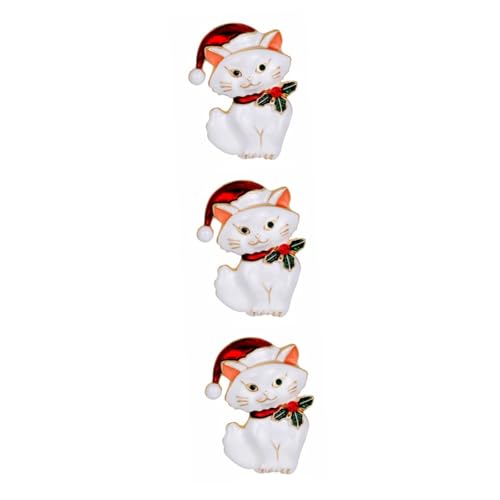 DEARMAMY 3 Stck. Retro -Katzenbrosche Emaille Katze Stifte Vintage-Pin-Brosche mit Katze Ist Katzenstift Katzendekoration süße nadel Vintage Weiß von DEARMAMY
