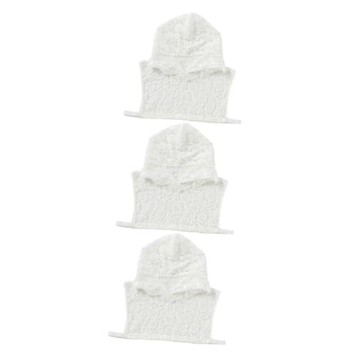 DEARMAMY 3 Stk Spitzenkragen Hoodie gefälschter Kragen abnehmbarer falscher Kragen kropfkette Detachable collar schwarzer Kapuzenpullover Hüte abnehmbarer Kragen mit Hut halber Hemdkragen von DEARMAMY