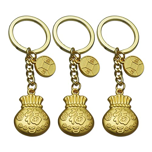 DEARMAMY 3stücke Jahr Schlüsselanhänger Mit Chinesischem Glücksbeutel Neujahrs-Pendant Für Taschen Und Schlüssel Für Familie Und von DEARMAMY