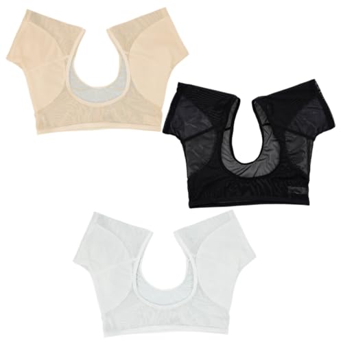 DEARMAMY 3 Stück Achselpads Unterarm Sweatshirt für Damen Atmungsaktive und Waschbare Schweißschutzweste für Sommer Sport und Outdoor Aktivitäten von DEARMAMY