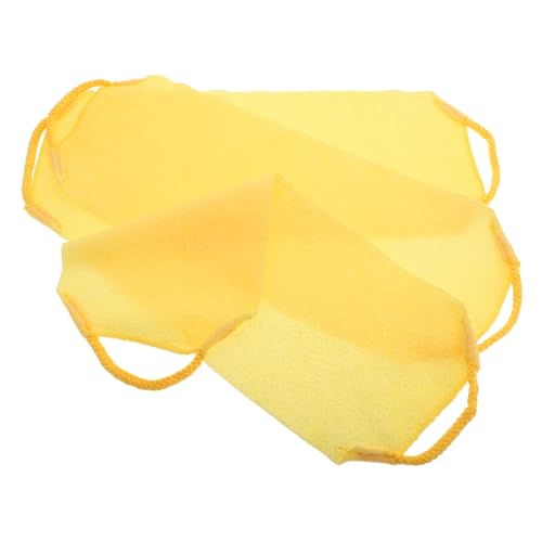 DEARMAMY 3 Stück Badetuch Peeling-Handtuch Körperpeeling dusch zubehör Rückenscrubber duschzubehör Duschtuch für den Körper Duschwäscher für den Körper Nylon-Polyester-Mischung Yellow von DEARMAMY
