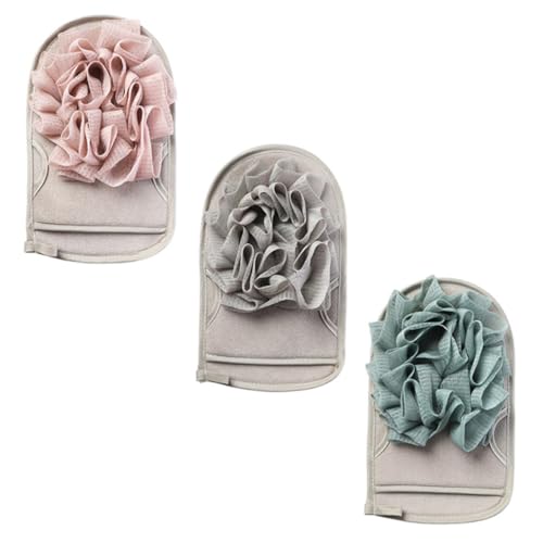 DEARMAMY 3 Stück Badetuch-set Schrubben Handschuhe Körper Peeling-handschuh Dusch-reinigungshandschuh Peeling Handschuh Schwamm Zufällige Farbe von DEARMAMY
