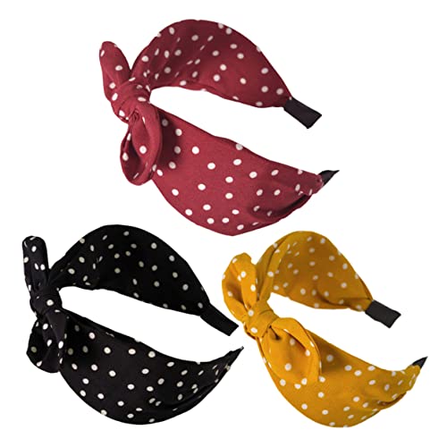 DEARMAMY 3 Stück Hasenohr Stirnband Haarbänder Für Frauen Bogen Stoff Haarband Plüsch Kaninchen Mädchen Mode-haarreifen Frauen Stirnband von DEARMAMY