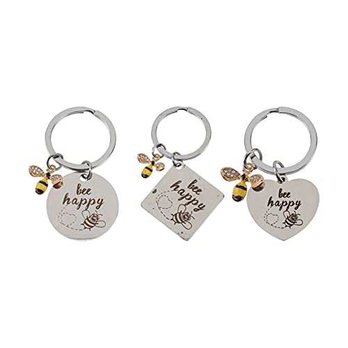 DEARMAMY 3 Stück Kleine Biene Schlüsselanhänger Dekoration des Deckels Schlüsselanhänger Medaillon Schlüsselanhänger Biene Anhänger Schlüsselanhänger Lehrertag Schlüsselanhänger von DEARMAMY