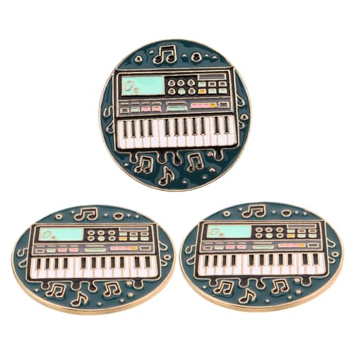 DEARMAMY 3 Stück Kreative Musikbroschen aus Legiertem mit Gitarren Trommelmotiv Langlebige Detailreiche Emaille-anstecknadeln Geschenkidee für Musikliebhaber Geeignet für Rucksäcke Kleidung von DEARMAMY