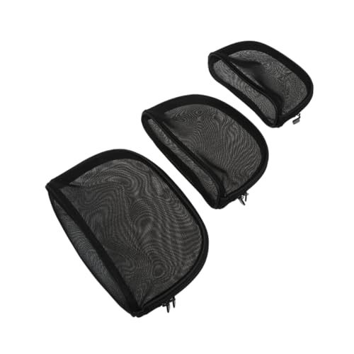 DEARMAMY 3stücke Transparente Kosmetiktasche Aus Netzgarn Tragbare Reiseaufbewahrungstasche Damen Schminktasche Für Make-up-Pinsel Puderquaste Lidschatten Und Kleine Make-up-Boxen Kompakt von DEARMAMY