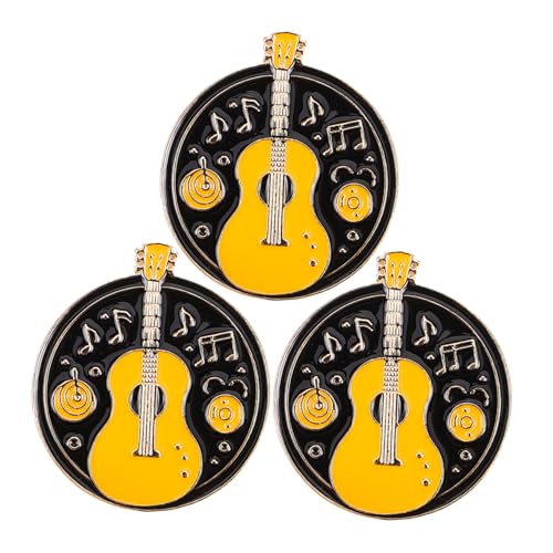 DEARMAMY 3 Stück Musik Anstecknadeln Kreative Gitarren Schlagzeugbroschen aus Zinklegierung mit Langlebigem Emaille-design für Kleidung Hüte und Rucksäcke von Musikliebhabern von DEARMAMY