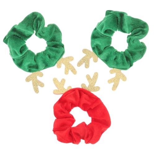 DEARMAMY 3 Stück Pack Weihnachts Elch Haargummis Flauschige Haarbänder für Festliche Anlässe Elastische Haarschmuck für Damen und Mädchen Zufällige Farben Zufällige Farbe Zufällige Farbe von DEARMAMY