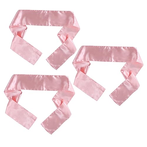 DEARMAMY 3 Stück Perücke Haarband Perücken Stirnband Perücke Lockiges Haar Stirnband Perücke Kopf Haarschal Haarschmuck Lace Front Perücke Haarbänder Stirnbänder Damen Schals Rosa Satin von DEARMAMY