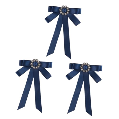 DEARMAMY 3 Stück Schleifenbrosche Strass mit Retro Design Langlebige Metalllegierung Modisches Accessoire für Damen für Blusen und Büro Outfits Blaue Anstecknadel von DEARMAMY